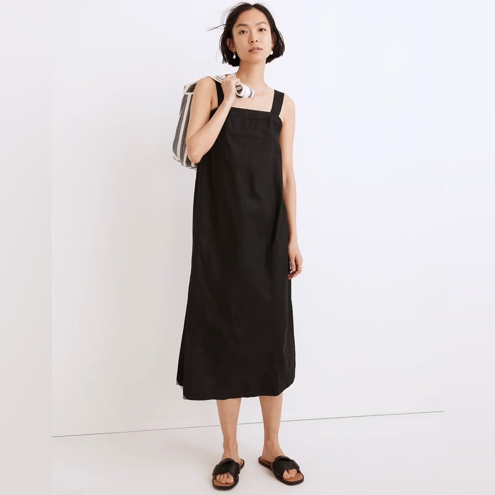 NWT Madewell Linen-Cotton Princess-Seamed Midi Dress XXS